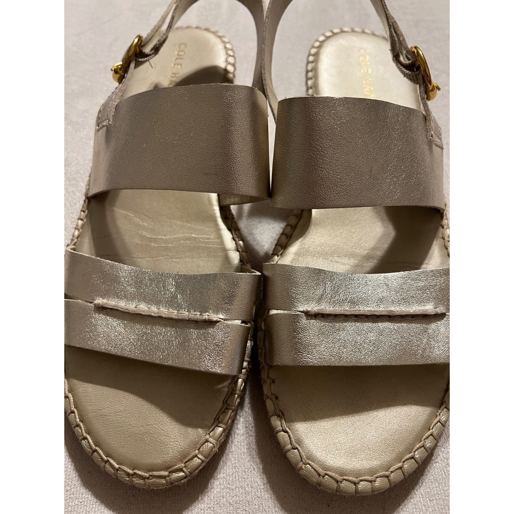 Cole Haan Pinch Maine Classic Gold Leather Espadrille Sandals W30291 Women 10 B - Picture 11 of 12